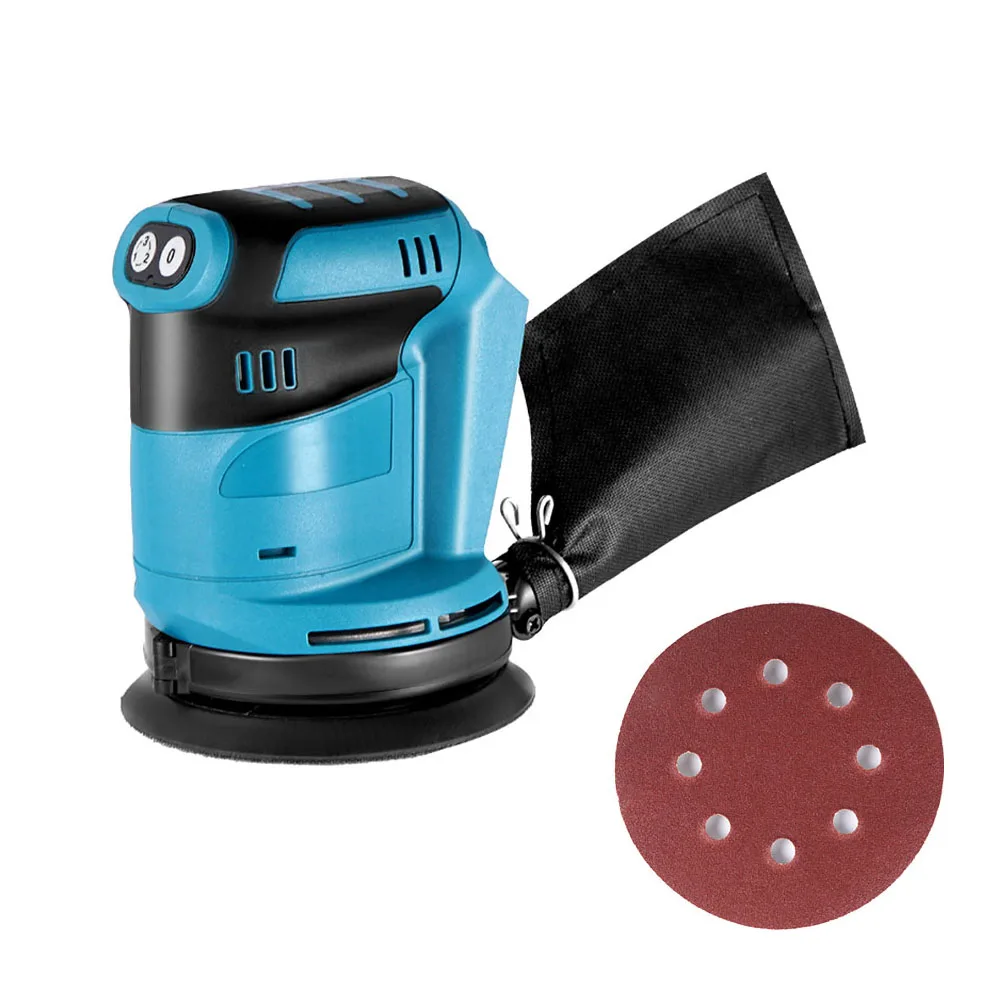 

125 мм Беспроводная электрическая орбитальная шлифовальная машина с 3 скоростями для дерева, металла, шлифовки, полировки для Makita, с батареей 18 в