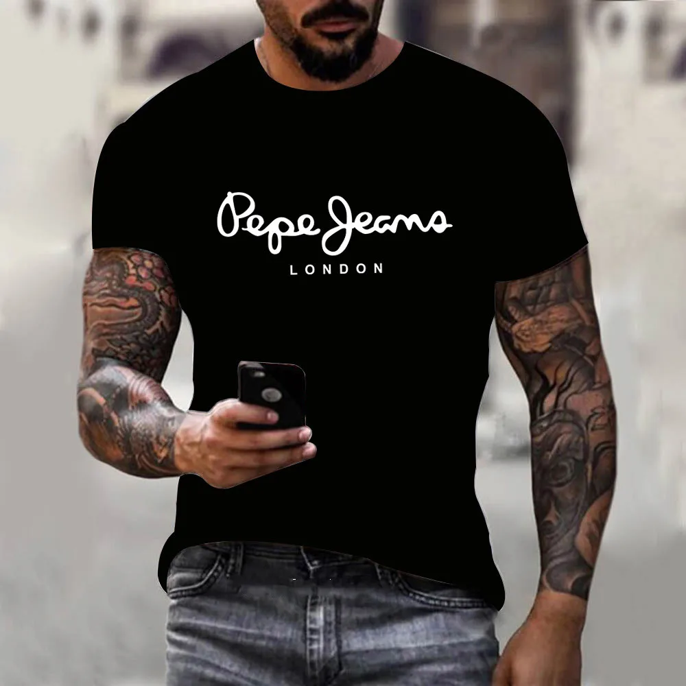 

2022 mais novo pepepe-jeans-londres logo camiseta verão masculina/feminina manga curta popular camisetas camisa topos unisex