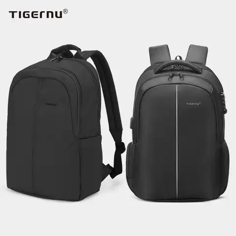 Рюкзак Tigernu мужской для ноутбука 15,6 дюйма, брендовый Классический дорожный ранец с защитой от кражи, качественная Водонепроницаемая школьн...