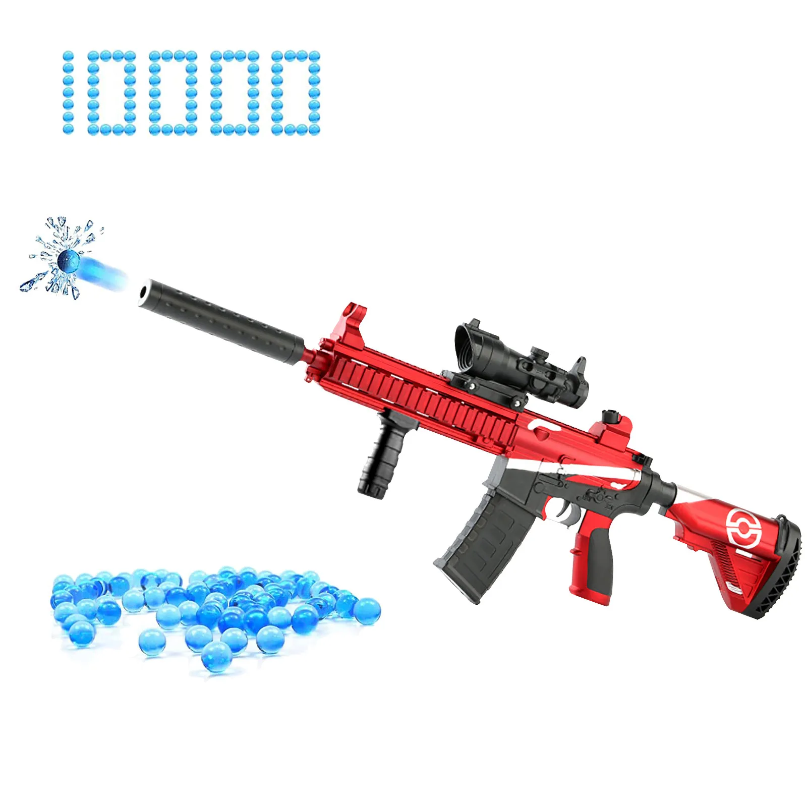 

Manual M416 Gel Ball Blaster Plastic Rechargeable Rifle Splat Gun With 10000 Eco-friendly Water Ball For Outdoor Shooting Toys