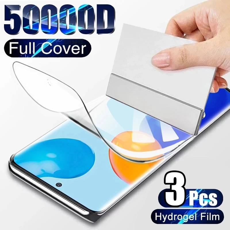 

3PCS Hydrogel Film For Xiaomi Redmi Note 11 7 Pro 8T 9T 10T 11T 9S 10S 11S Screen Protector For 8 9 10 9A 10A 8A 9C 10C