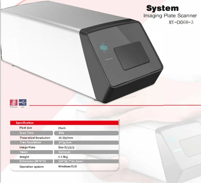 

Rvg tooth imaging plate scanner HCR system imaging plate scanner cr phosphor cr-100 intraoral digitalized x ray medical machine
