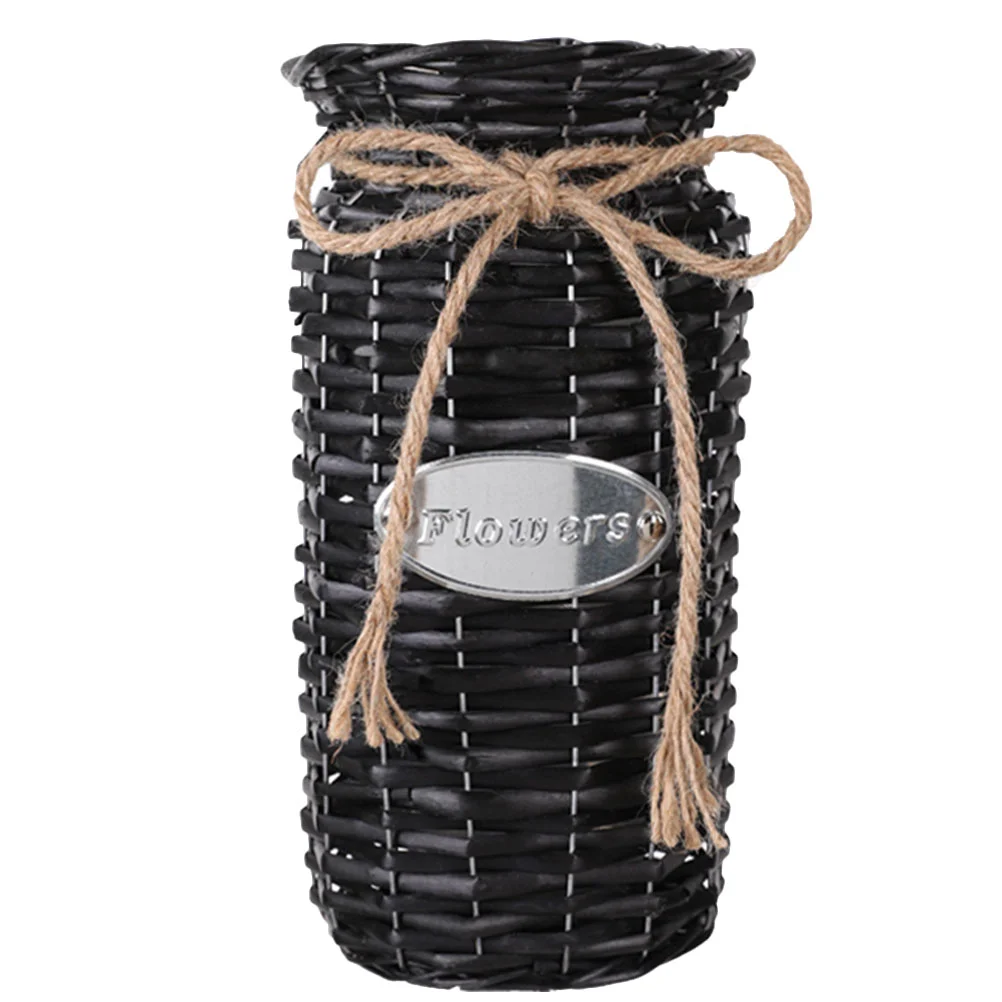 

Vase Flower Basket Rattan Woven Wicker Rustic Vintage Vases Pot Planter Storage Decorative Seaweed Seagrass Farmhouse Country