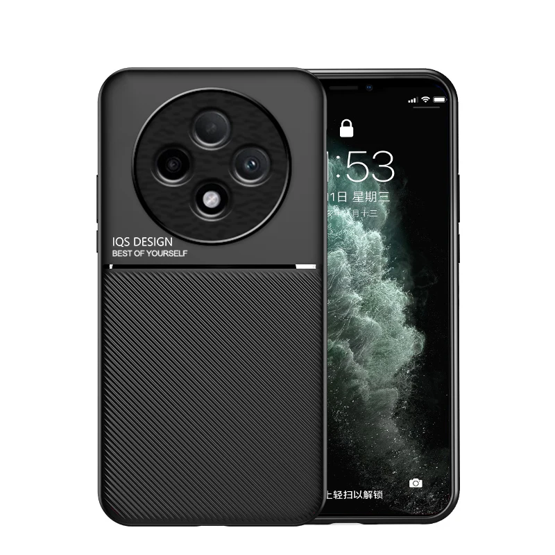 Чехол для OPPO Reno 12F кожаная текстура Магнитный Тонкий матовый чехол Reno12F 12 F