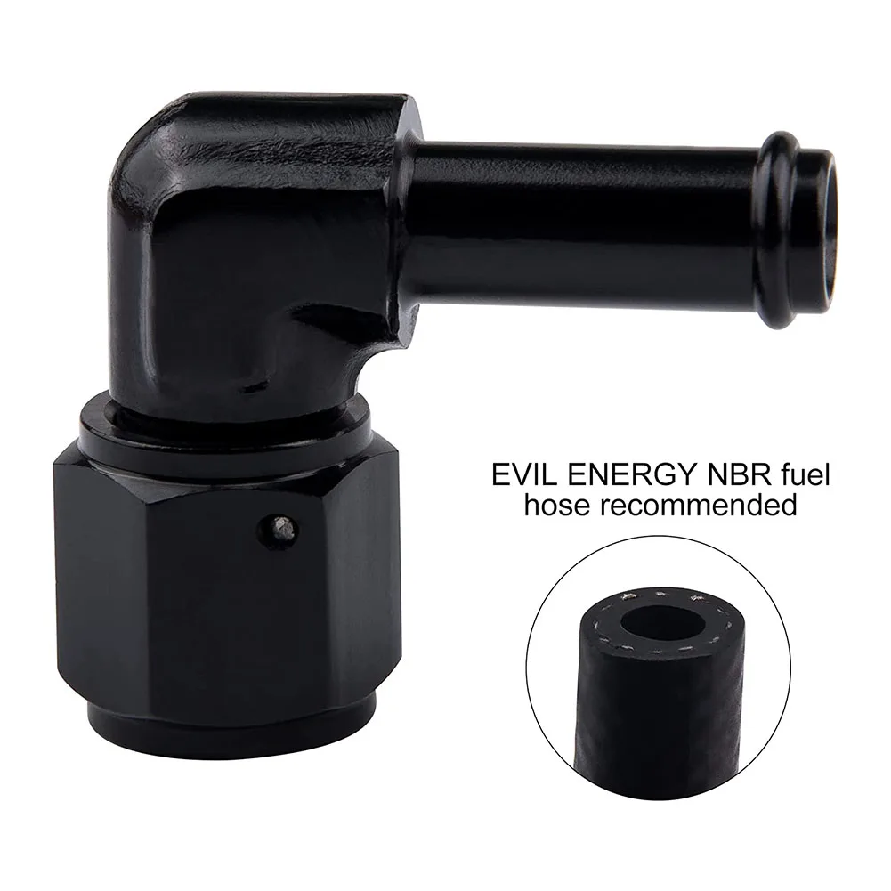 

90 Degree Barb Hose Adapter Fitting AN6 Female to 3/8 5/16 Oil Hose End Adaptor Car Refitting for Car Fuel System