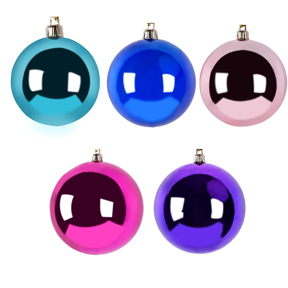 5 шт. декоративные новогодние подвесные шары из ПВХ 6/8 см