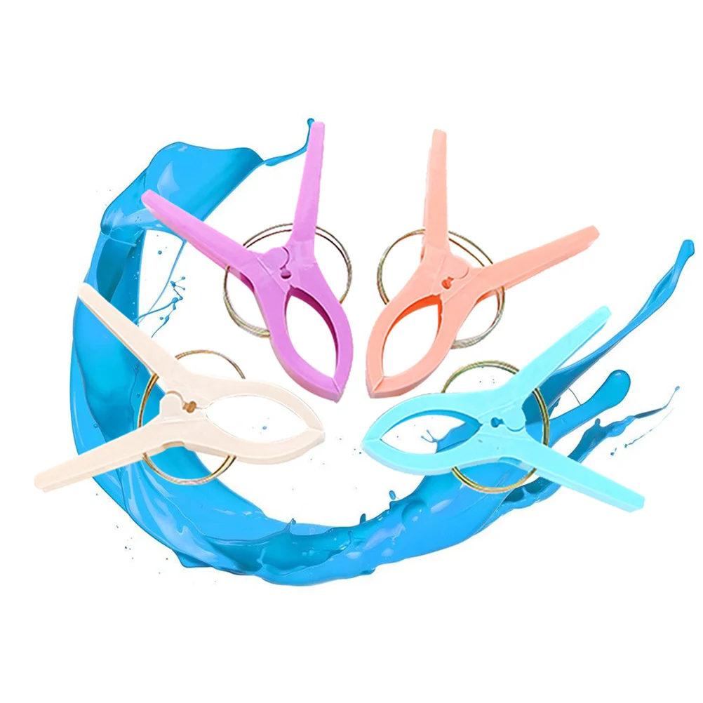 

4Pcs Beach Towel Clips Quilt Hanging Clamp Holder for Beach Chair Pool Loungers (Random Color)