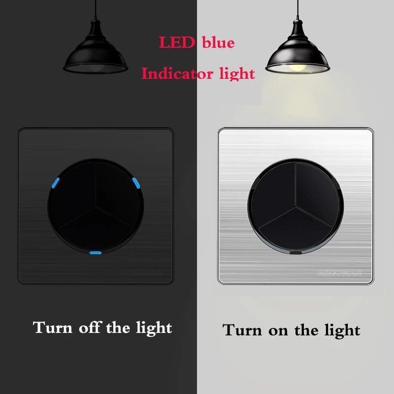 

86 type switch telephone TV socket household wall 1/2/3/4 Gang 1 Way 2 Way light point switch with LED