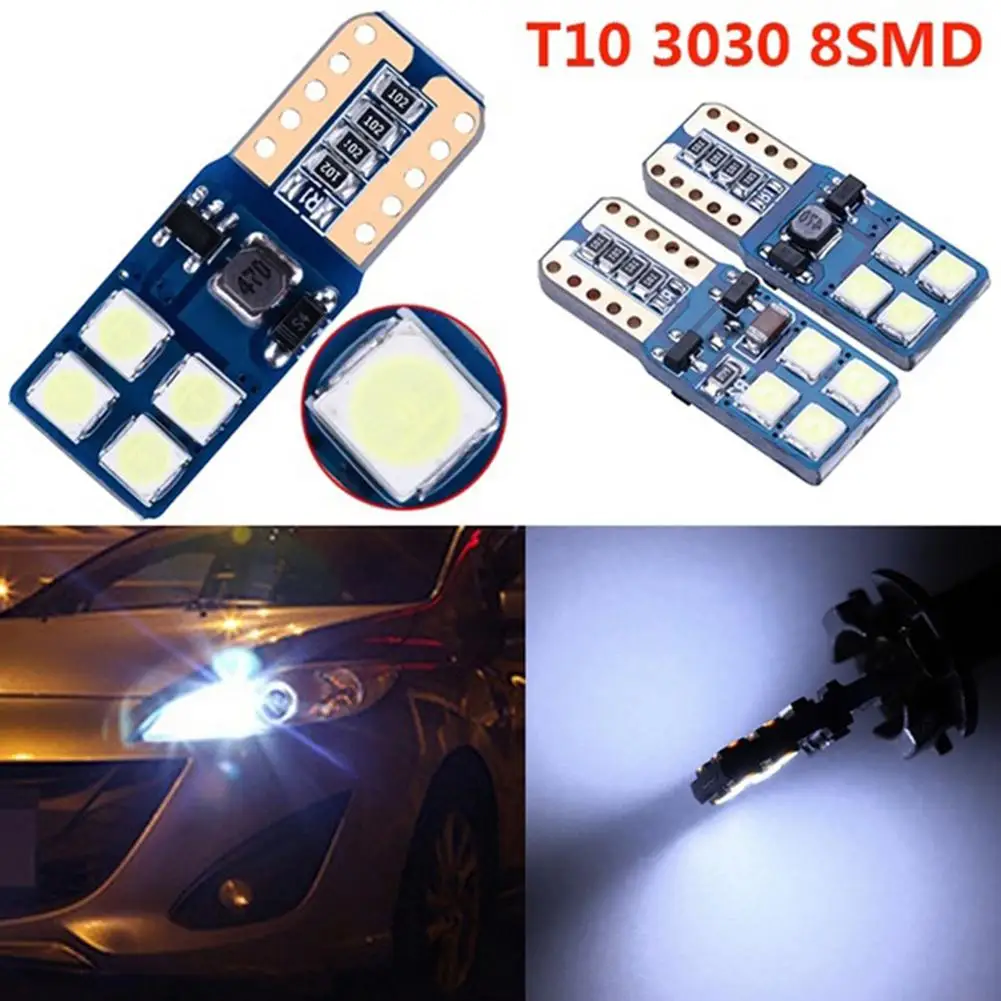 

1 Pair Car Instrument Light T10-3030-8smd Led Width Lamp Car Door License Plate Light