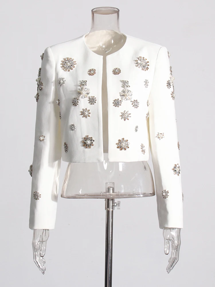 Женский элегантный комплект из двух предметов куртка с круглым вырезом и