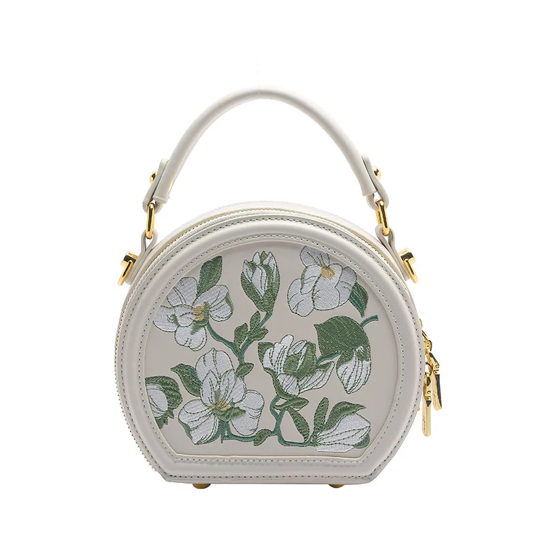 High Quality Crossbody Bags for Women Fashion Embroidery Small Round Bag New Slung Round Cake Bag Messenger Sacs