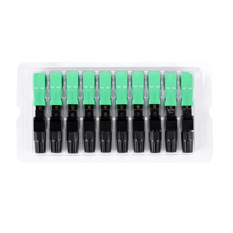 

MOOL 40Pcs Sc/Apc Fiber Optic Connector Embedded Single Mode Component Fiber Optic Quick Connector-Black + Green