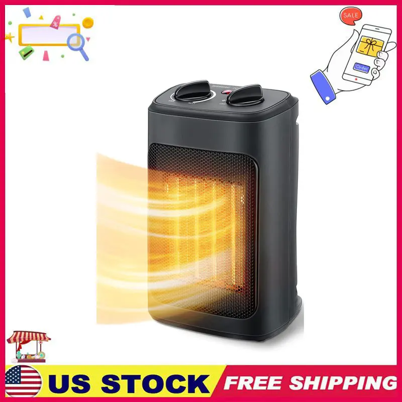 

New Space Heater, 1500W Electric Heaters with Thermostat, PTC Fast Heating Ceramic Fan Modes for Bedroom, Office