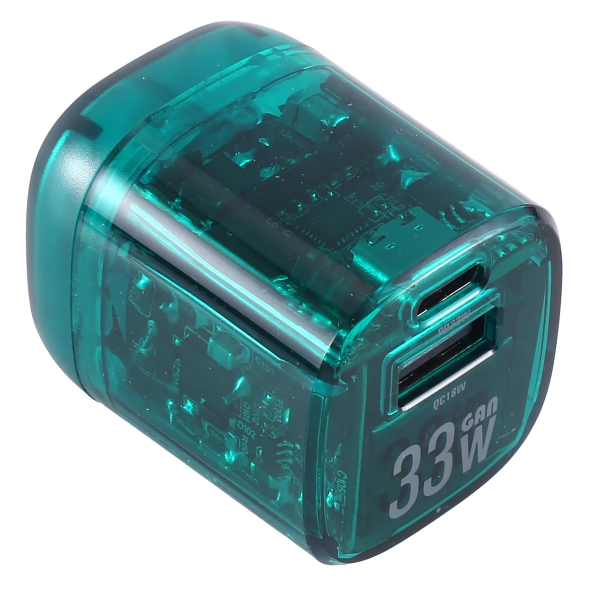 

33W Charger Transparent Punk PD20W Small-Volume Low Temperature US Fold QC Multiprotocol Phone Fast Charging Head,C