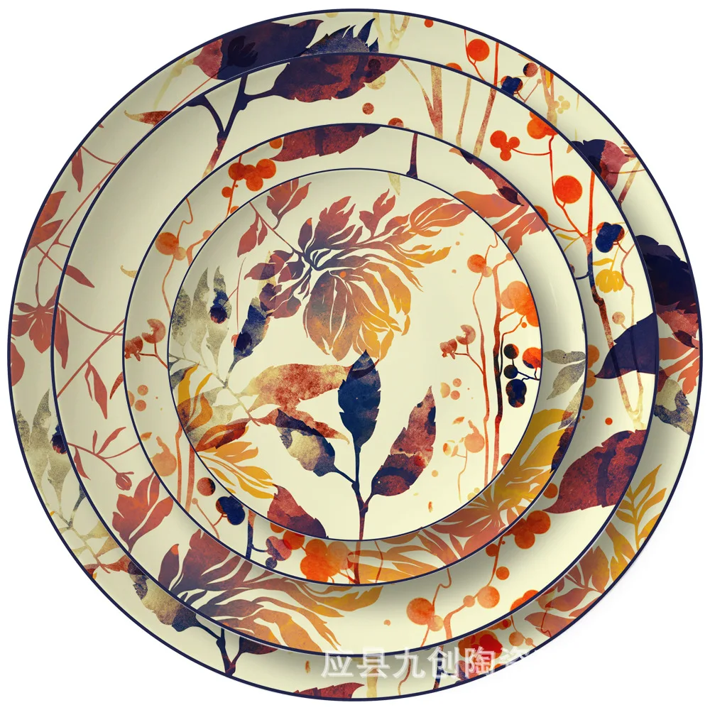 

Chinese style plate bone China steak dessert plate wedding cake plate home dish plate set dishes and plates sets