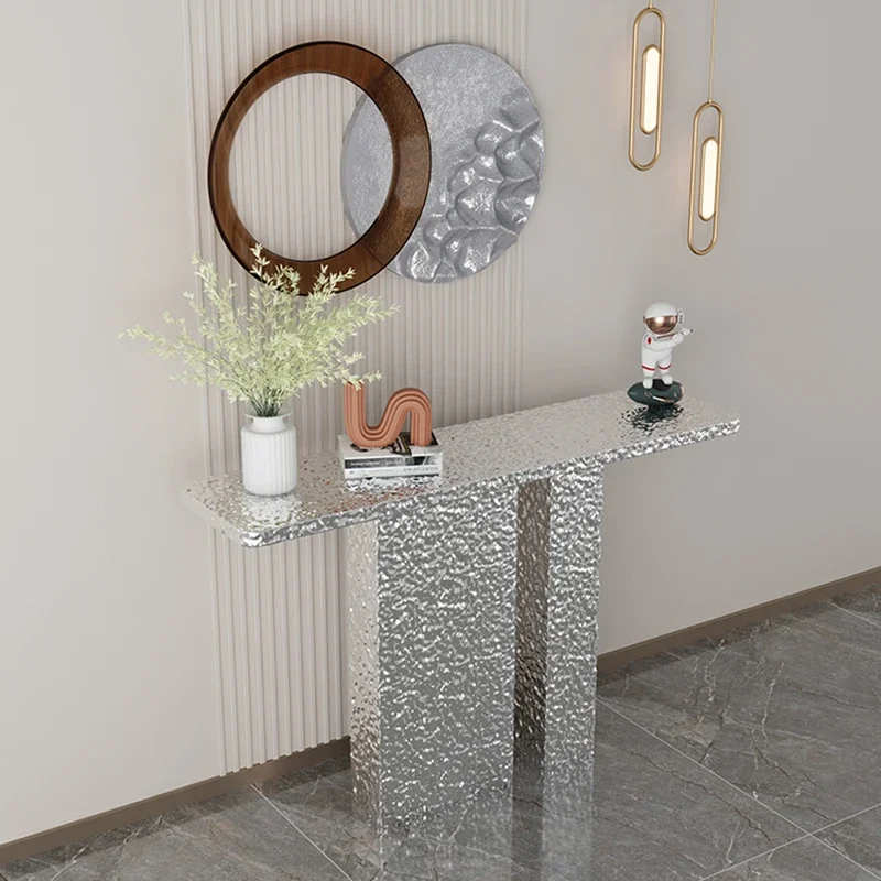 Современный угловой стол для гостиной серебряная консоль классический