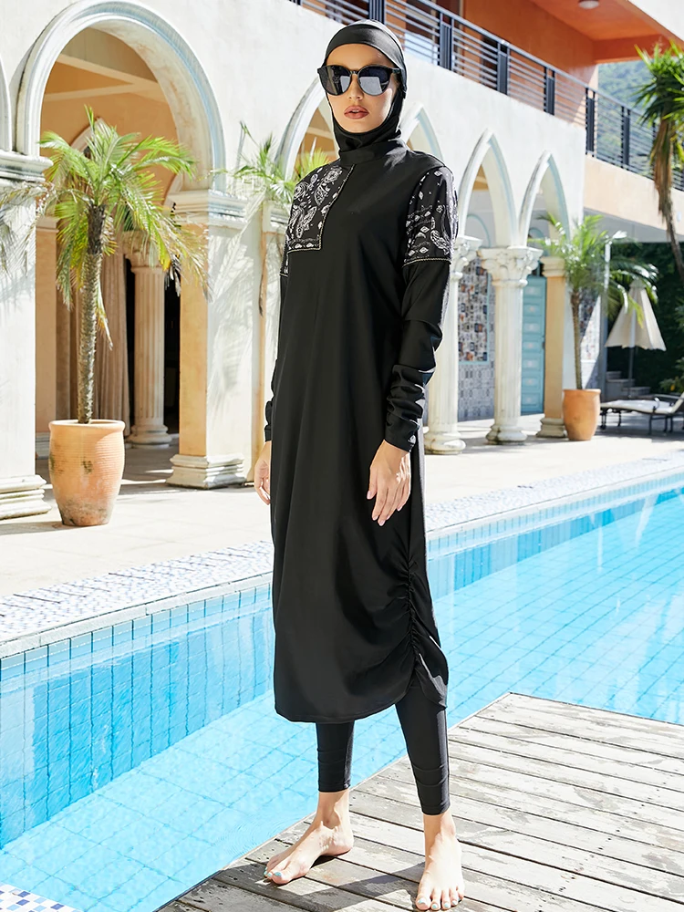

Abaya Burkini Мусульманский купальник, хиджаб, Женский Мусульманский купальник из 3 предметов, мусульманский купальный костюм, скромный купальни...
