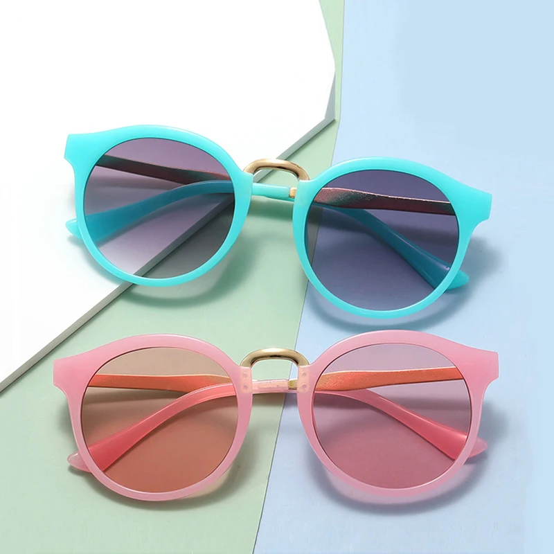 

Цветные круглые солнцезащитные очки, детские очки, очки для девочек и мальчиков, милые Мультяшные солнцезащитные очки, винтажные декоративные ретро-очки с защитой UV400