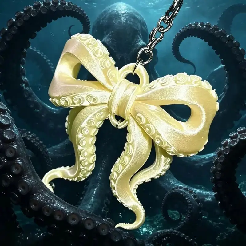 Фото Корейский модный брелок-подвеска в виде щупалца осьминога, 3D-печать, для сумок, телефонов, ключей, подарки для женщин №1