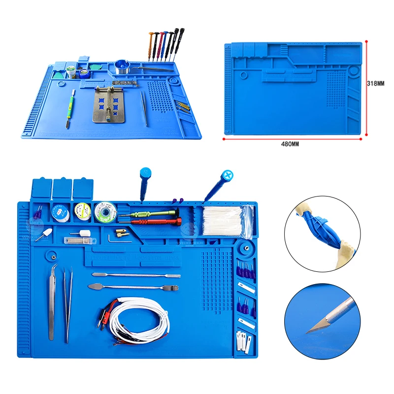 

Repair Pad Insulation Heat-Resistant Soldering Station Silicon Soldering Mat Work Pad Desk Platform for Soldering Station