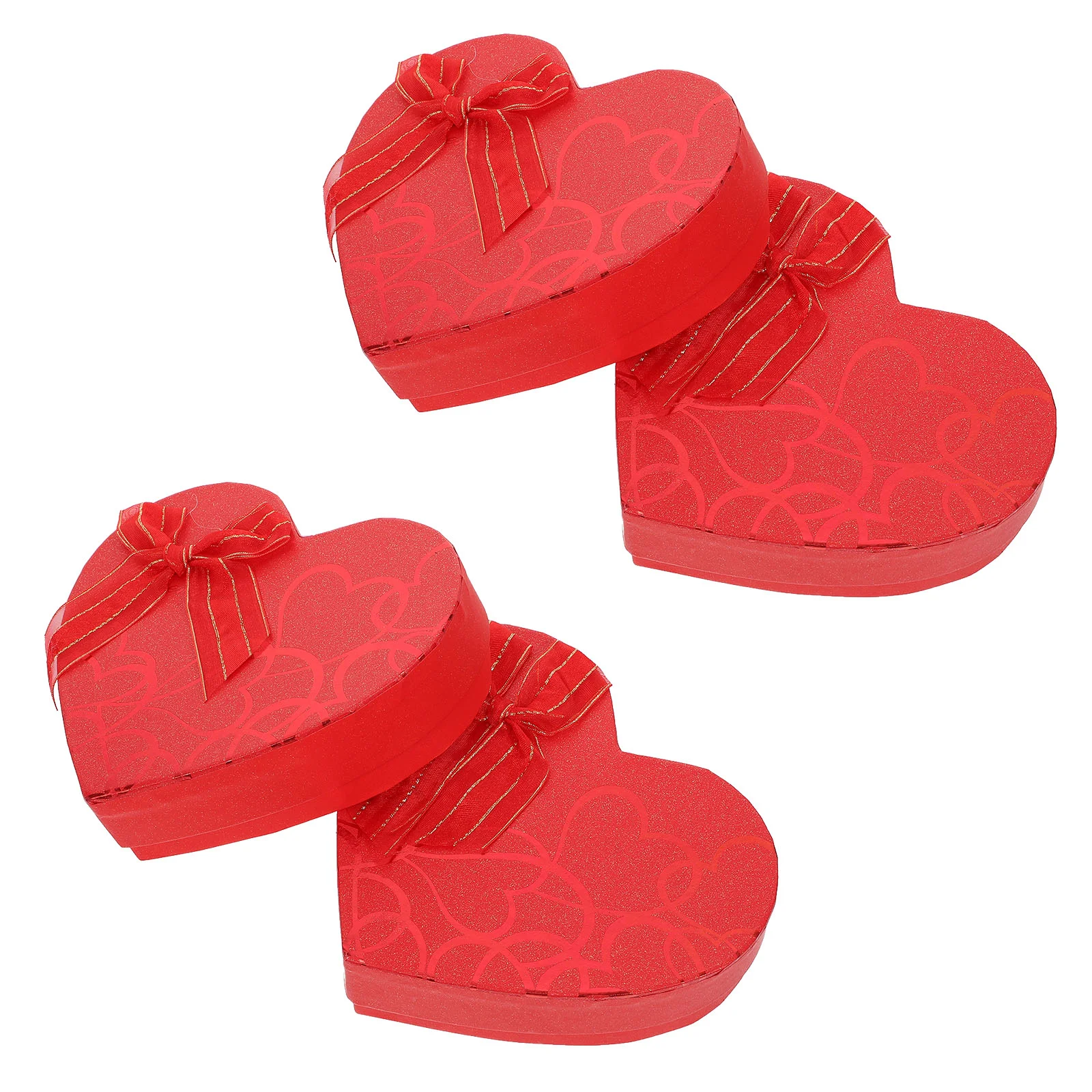 

4 Pcs Chocolate Box Heart-shaped Present Storage Boxes Paper Candy Snacks Container Cookies Gift Creative Packing