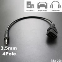 1pc 3 5mm male audio aux jack to usb 2 0 type a female otg converter adapter cable for car mp3 20cm portable convenient cable