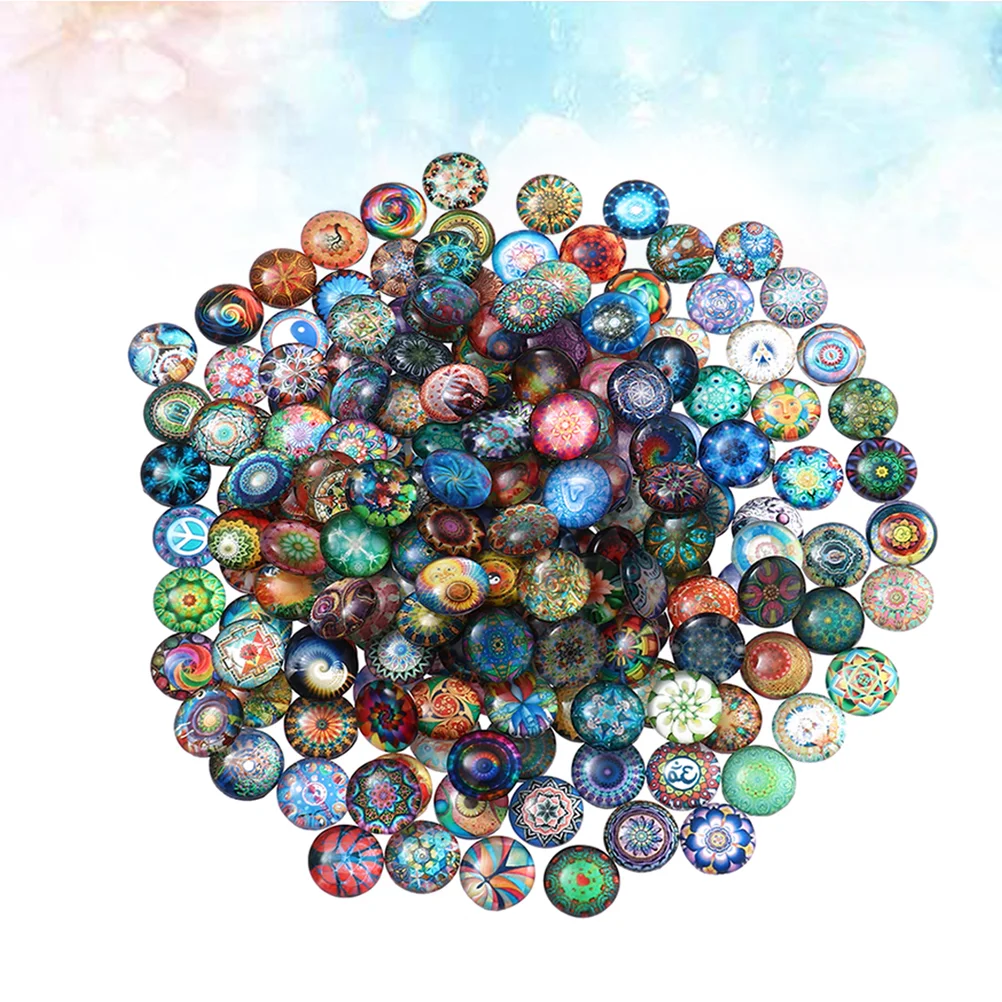 

Mosaic Round Tiles Beads Dome Jewelry Tile Crafts Penny Vases Flatback Half Making Craft Gemstone Pebbles Stones Printed Mixed