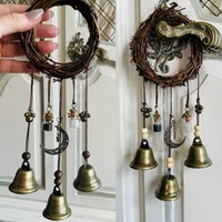 witch bells witchy wind chimes handmade home garden door hanging witch bells wreath magic home protection wicca decor craft gift