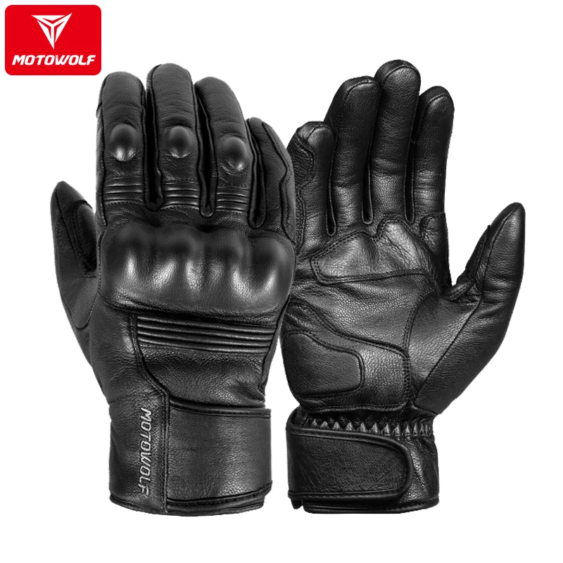 

Зимние мотоциклетные перчатки мужские кожаные мотоциклетные перчатки водонепроницаемые ветрозащитные теплые перчатки Para Motos Moto Invierno