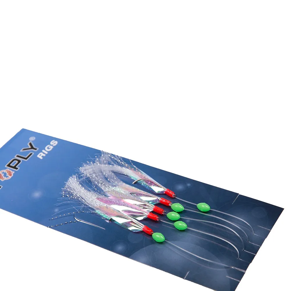 

Top-quality Xmas Gift Sea 5hook Bait Feather Fish Fishing For Sabiki Herring Lure Mackerel Muti-size FREE POST