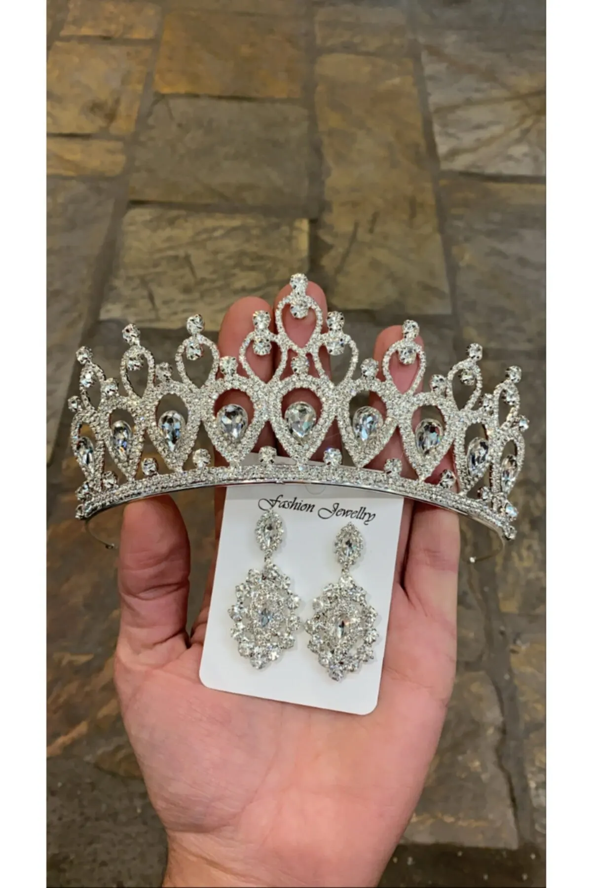 

Bridal Accessories Bridal Crown Bridal Earring Set White Wedding Handmade For Bride And Bridesmaids