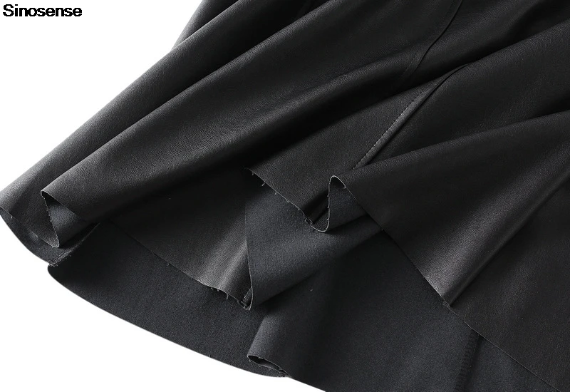 Женская винтажная юбка-миди из искусственной кожи с талией Hiigh расклешенная юбка