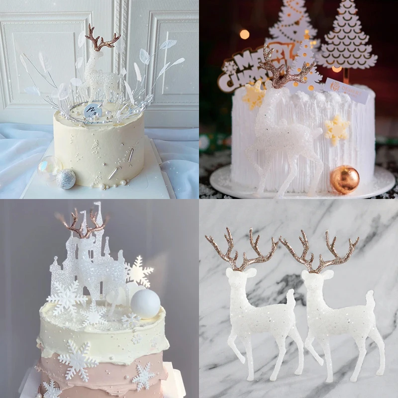 

Рождественский олень, Хрустальный олень, украшение для торта, украшение для десертного стола, Рождественский домашний декор, подарок