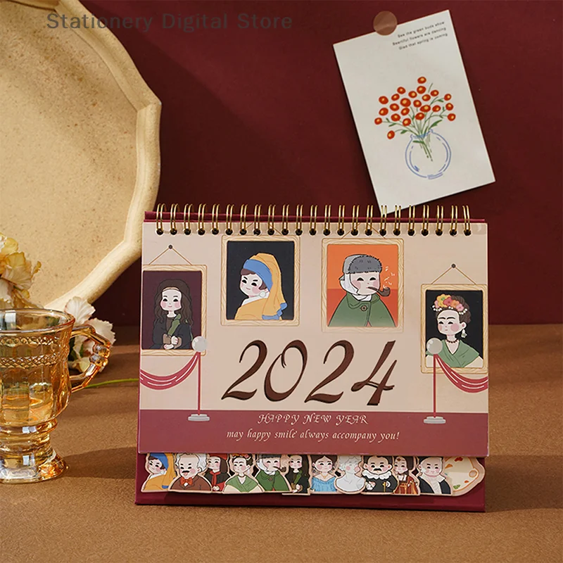 

2024 Cute Hall Of Fame Desk Calendar Desktop Ornaments Calendar Daily Scheduler Table Planner New Year's Christmas Gift