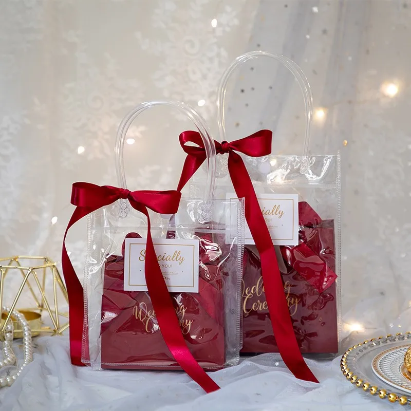 

PVC Transparent Candy Jewelry Gift Bag Wedding Party Souvenir Candy Box And Packaging Tote Bag Home Packaging Decoration