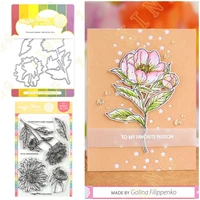 new chrysanthemums metal cutting dies and clear stamps scrapbook diary decoration embossing template diy greeting card handmade