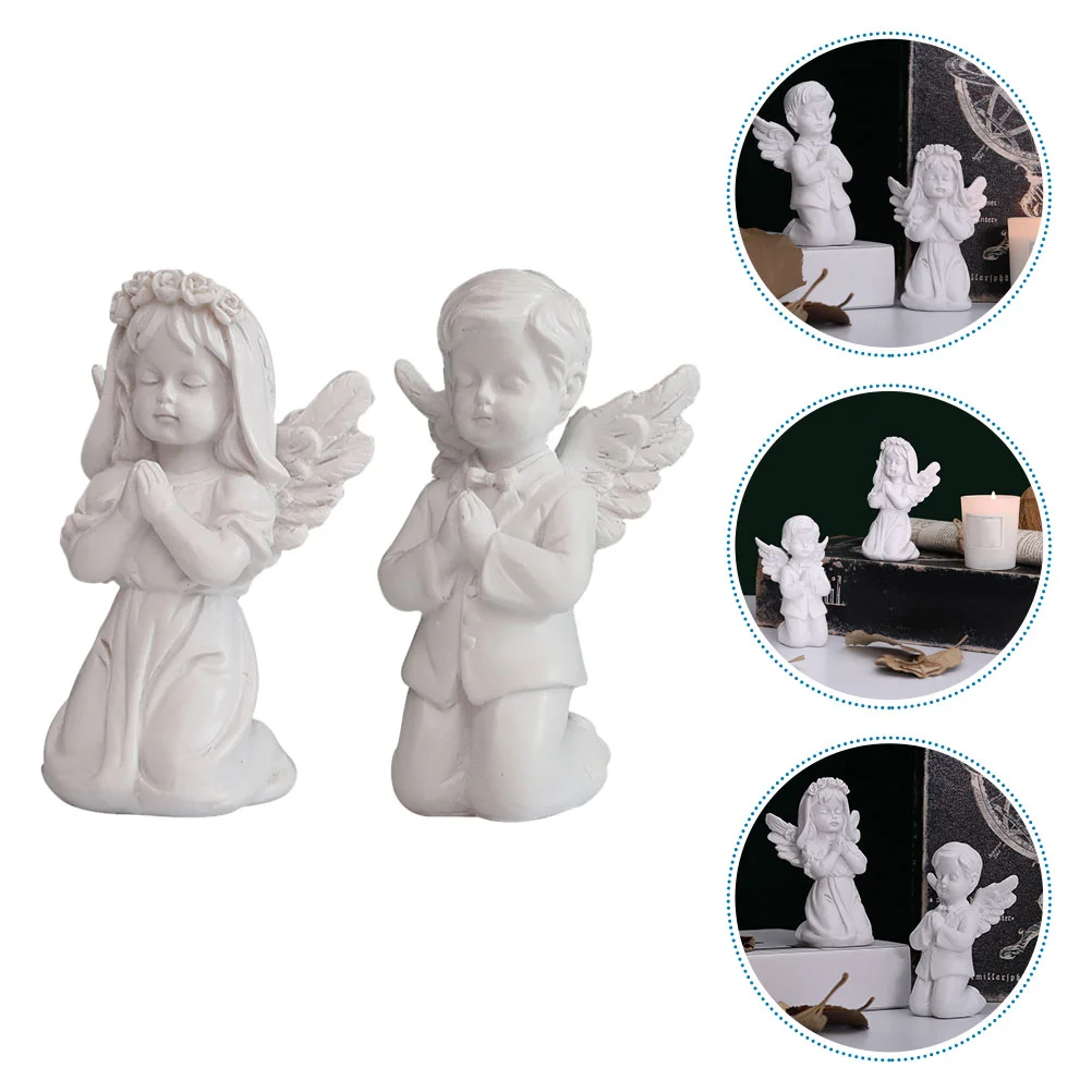 

Statue Angel Resin Figurine Guardian Figurines Ornament Garden Cupid Statues Sculpture Cherub Angels Praying Outdoor Boyfigure