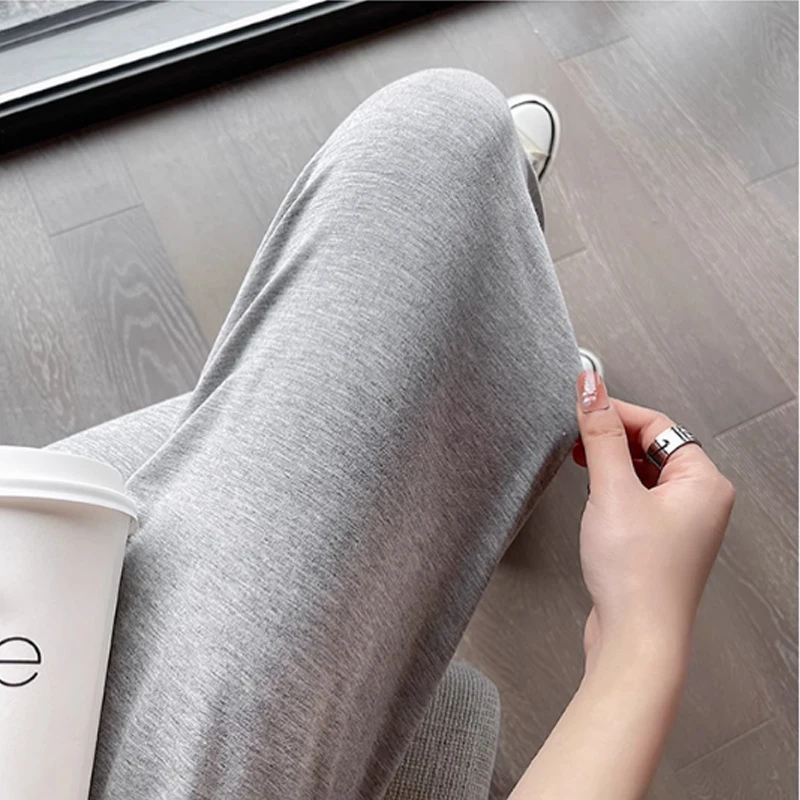 Свободные брюки для беременных из модала с высокой талией летние тонкие широкие