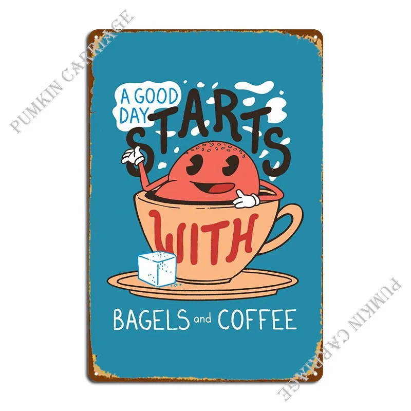

Bagels And Coffee металлический знак, клубный Настенный декор, дизайн гостиной, оловянный знак, постер