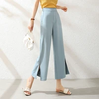 design sense wide leg pants womens 2021 autumn high waist straight loose trousers womens pants pockets high