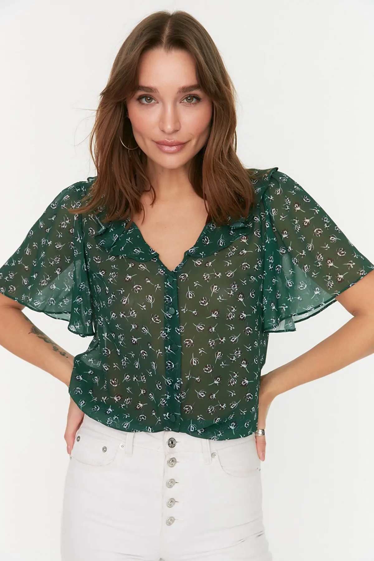 

Emerald Green Shirt 296 Summer women's Shirts Fashion women's Blouses Pretty and Cheap women's Blouses