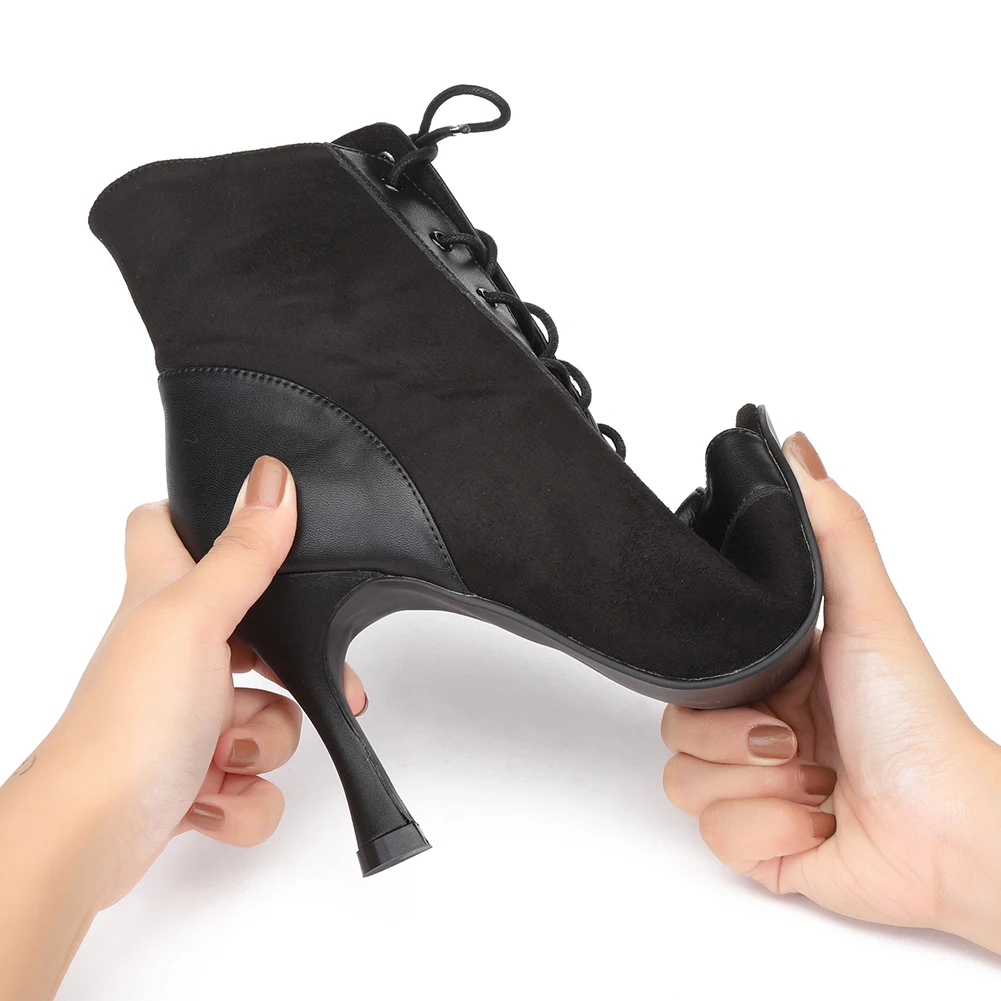 DKZSYIM Women Latin Dance Shoes Tango Dancing Shoes Woman High Heels Fashion Salsa Dance Shoes Ballroom Booties Ladies Girls