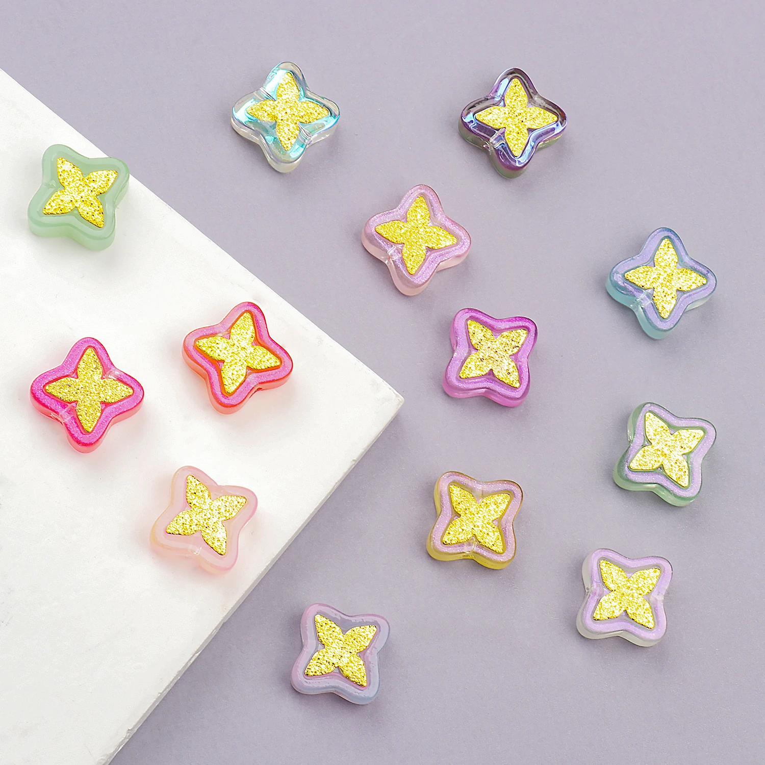 

5Pcs/lot 14x14mm Star Czech Glass Lampwork Beads Loose Spacer Beads For Jewelry Making Findings DIY Bracelet Accessories