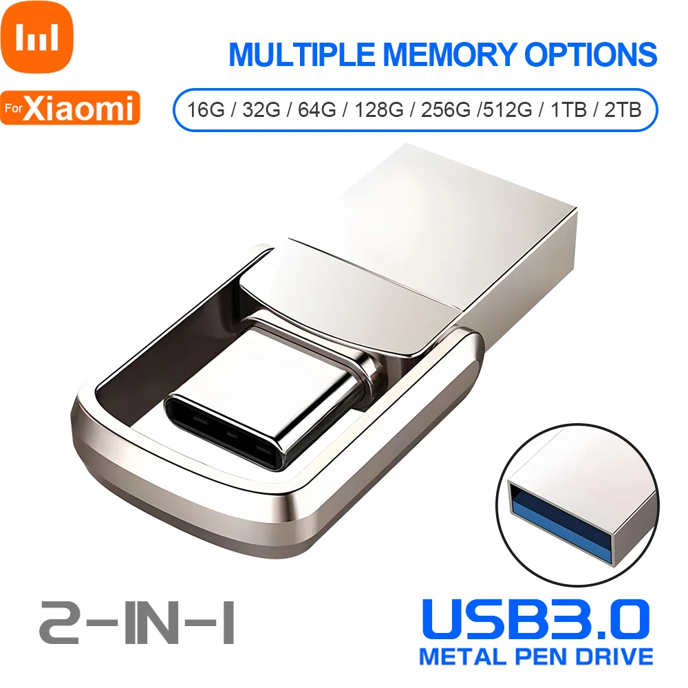 

Высокоскоростной Usb 3.0 Type-C Интерфейс для Xiaomi U Disk 2 ТБ флэш-накопитель 3,0 Гб 512 ГБ двойное использование OTG Двойная флэш-память USB