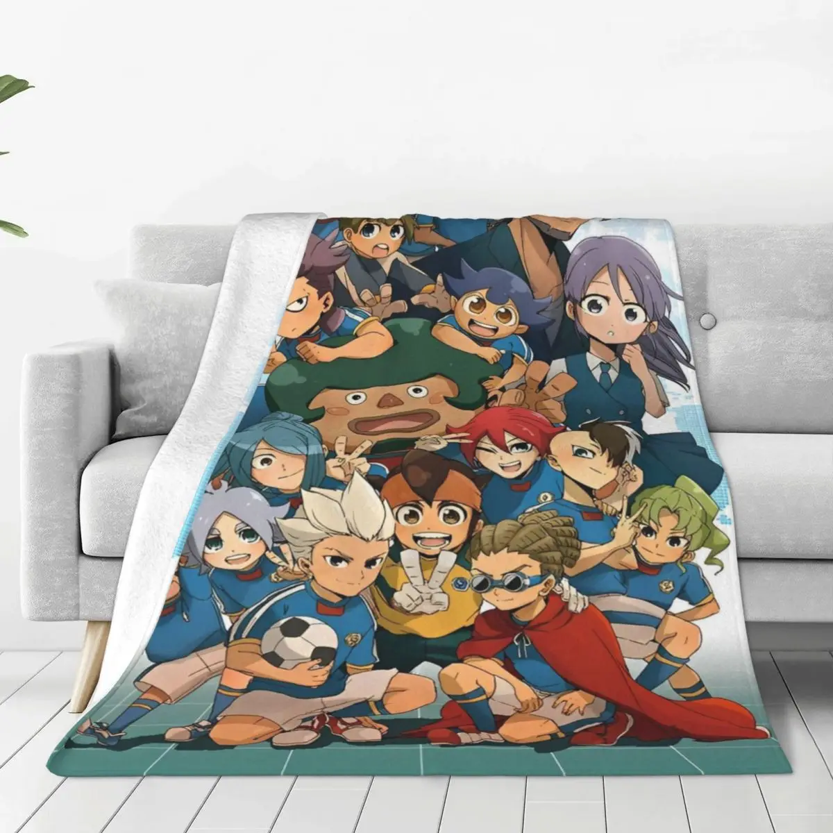 Одеяло Inazuma Eleven из японского мультфильма манга флисовое текстильное дышащее