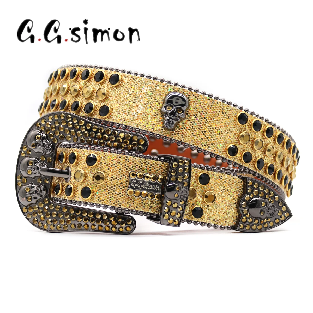 GGSIMON Punk Western Rhinestone Belts Luxury Designer Brand Wide Waist Belts Diamond Rock Bling Strap For Jeans Y2k Accessories