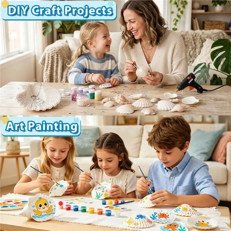 Фото YWDZ-For Crafts 20 шт. больших ракушек-гребешков для выпечки, росписи, рукоделия, декупажа, пляжного декора №2