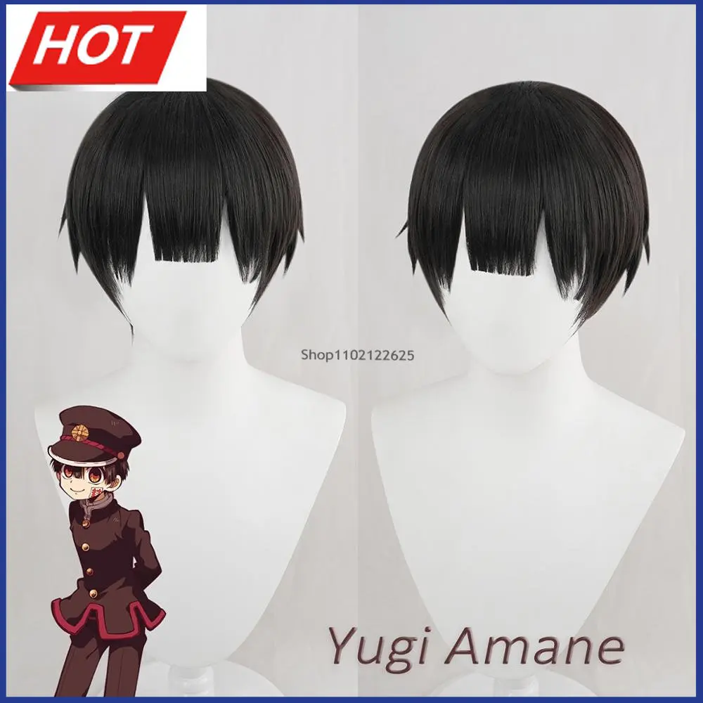 

Парик Yugi Amane Hanako-kun, термостойкий синтетический черный Yugi Amane Hair