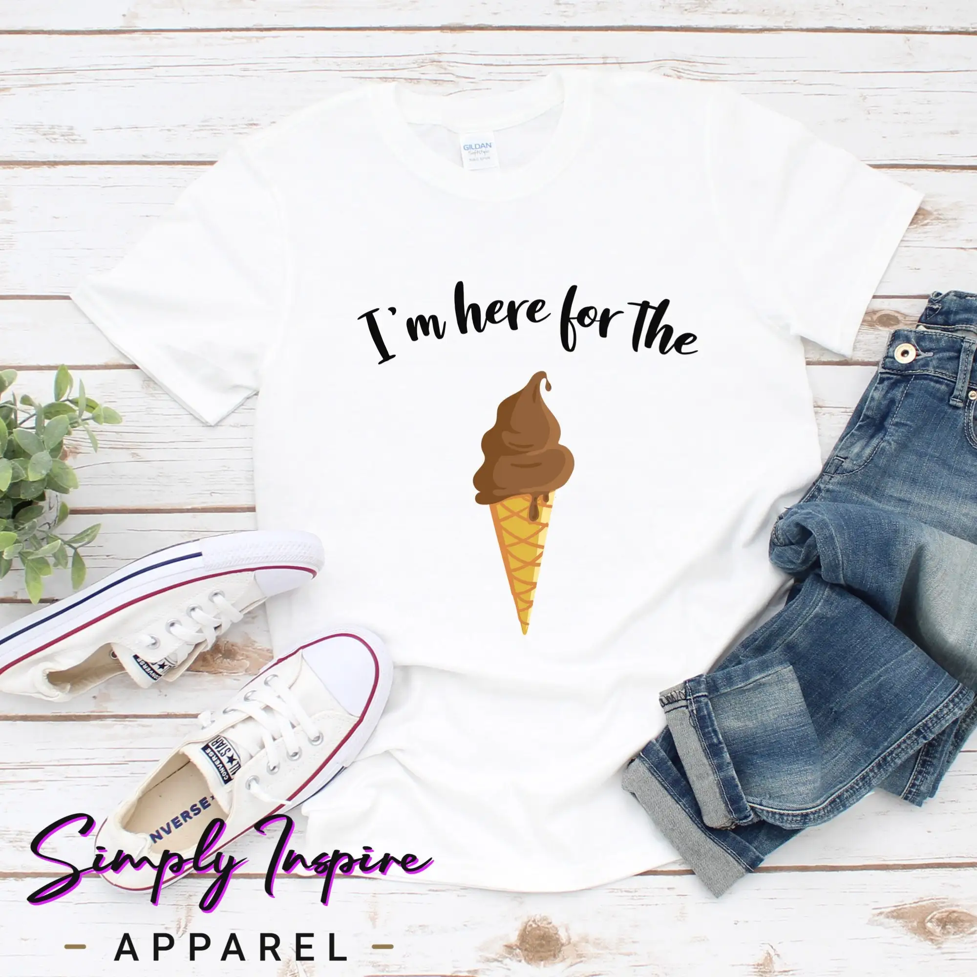 Футболка с мороженым I'M Here For The Lce Lover Party Cute S