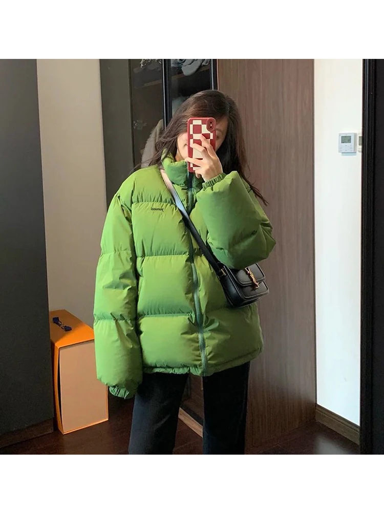 

2022 Winter Warm Down Cotton Jacket Women New Short Loose Breadwear Female Black Thick Parkas Coats Outwear Feamle Y2K